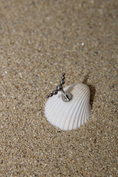 NOBLE GETTO Piercing Cerrahi Çelik Piercing Kıkırdak Tragus Conch Helix Silver Renk Yedi Top Labret