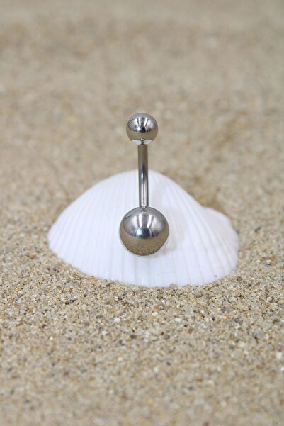 NOBLE GETTO Piercing Göbek Piercing Cerrahi Çelik Silver Renk Klasik Top Çap ...