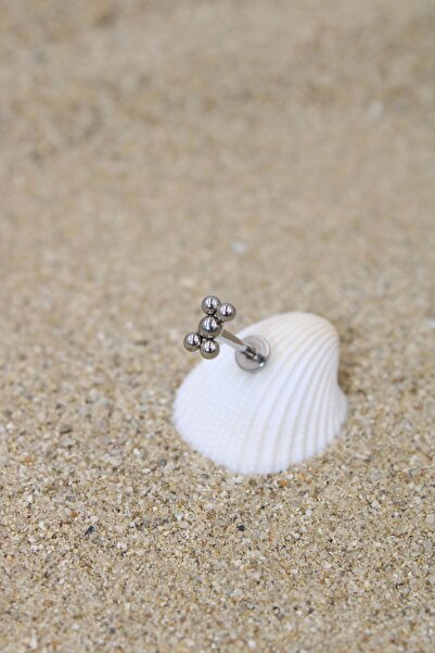 NOBLE GETTO Piercing Cerrahi Çelik Piercing Kıkırdak Tragus Conch Helix Silver Renk Beş Top Labret