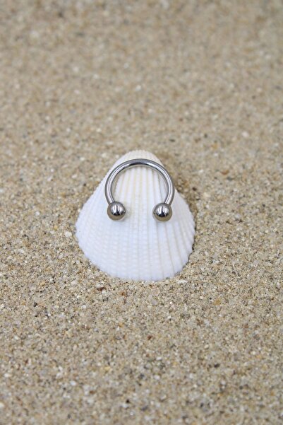NOBLE GETTO Piercing Cerrahi Çelik Piercing Halka Kıkırdak Septum Tragus Conch Helix Silver Renk Top Çap 3 Mm