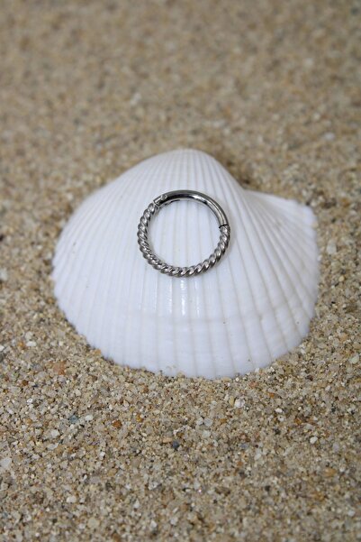 NOBLE GETTO Piercing Cerrahi Çelik Piercing Burma Klipsli Kıkırdak Septum Tragus Conch Helix Silver Renk Halka