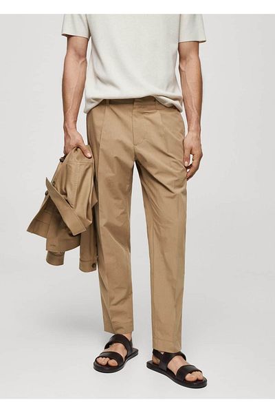 MANGO Man 100% Cotton Slim Fit Trousers