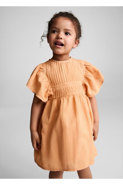 MANGO Baby Natural Paint Flounce Dress