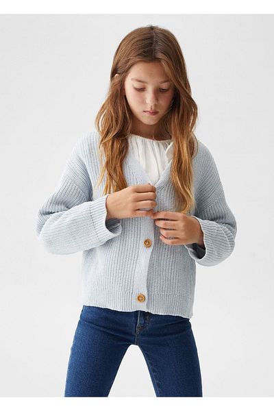 MANGO Kids Pulover Albastru Pentru Copii