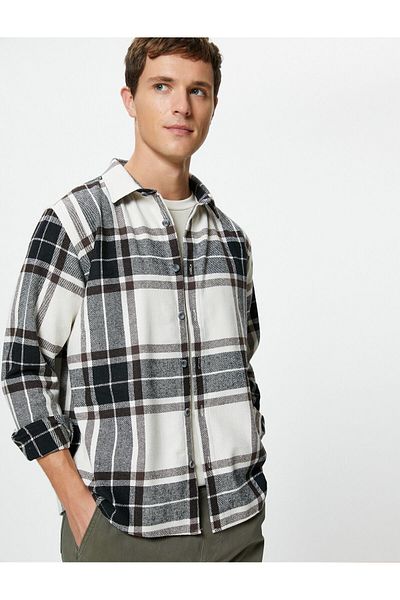 Koton Long Sleeve Classic Collar Lumberjack Shirt - Buttoned