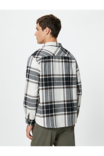 Koton Oduncu Gömleği Düğmeli Klasik Yaka Uzun Kollu