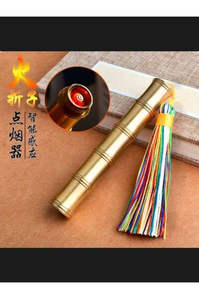 Genel Markalar Saf bakır Yeni Bambu Çakmak Rüzgar Geçirmez Ve Elektrikli USB Şarjlı Çakmak
