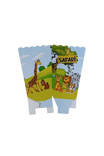 Aksesuar 8-piece Safari Popcorn - Animals Corn and Chips Box