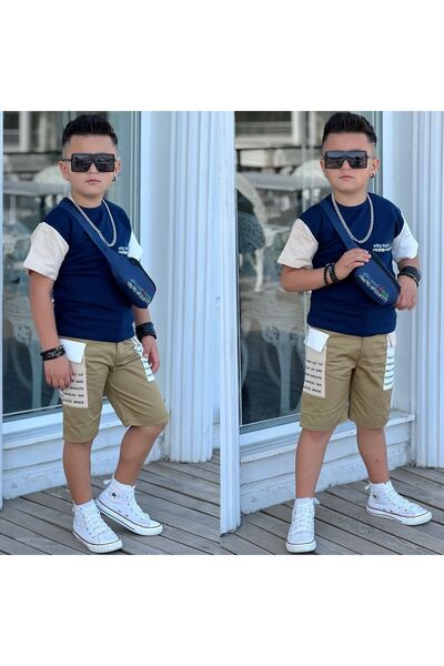 Kuzeyi Butik Novo sezonsko odijelo za dečake sa torbom, pamučne džersej gabar...