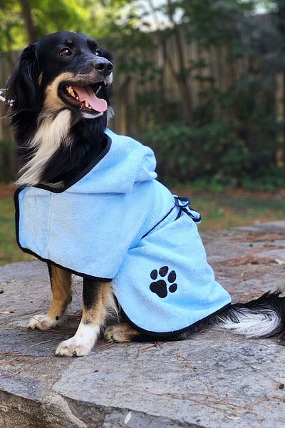 EFFE Cotton Hooded 2-piece Dog Bathrobe Set