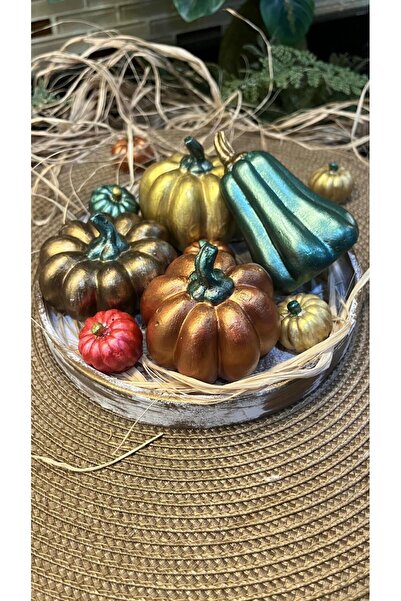 Roses BALKABAĞI DEKOR SET STANDLI METALİK BOYALI  (TAM TAKIM 9'LU SET) HALLOW...