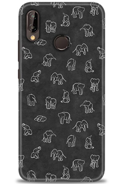 MRCİLETİSİM حافظة هواوي P20 Lite مطبوعة بدقة HD - حشو + واقي شاشة كامل