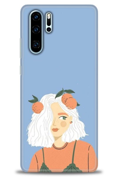 MRCİLETİSİM حافظة هواوي P30 Pro مطبوعة بدقة HD - فتاة ذات شعر أبيض - MRC