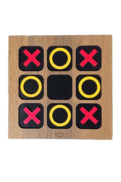 Mony Tasarım لعبة تعليمية خشبية Xox - لغز أطفال من تيك تاك تو بولتاك