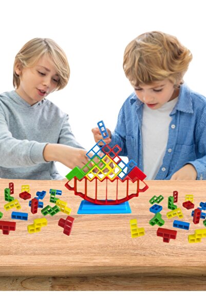 WOODROFFE Tetra Kule Denge Oyuncağı Eğitici Kutu Oyuncak Denge Tetris Kule Te...