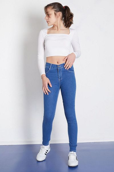 Cansın Mini Pantaloni blugi pentru fete cu talie elastică 17761