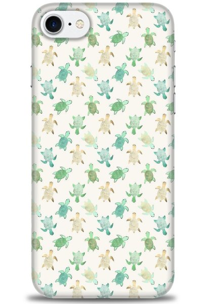 MRCİLETİSİM iPhone SE 2020 Case HD Printed Case - Tiny Tortoises + Full Scree...