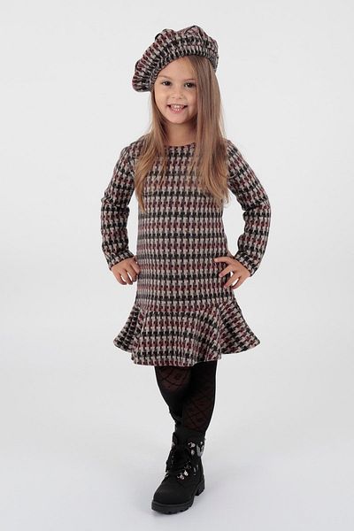 AHENGİM Dívčí trendy šaty - klobouk a poskakovat Ak2200