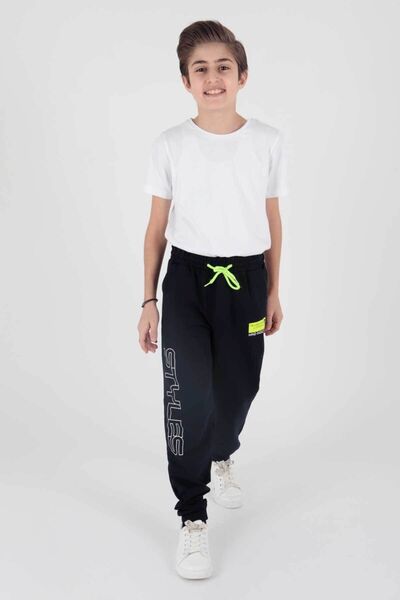 AHENGİM بنطال رياضي بأرجل ضيقة مطاطية مطبوعة للأولاد - Ak2117