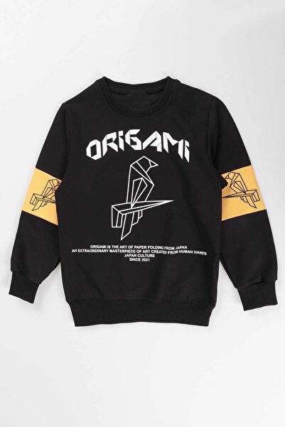AHENGİM Boy's Origami Printed Sweatshirt - Ak15160