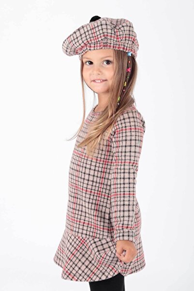 AHENGİM Girl's Trend Dress - Hat and Flounce Ak2200