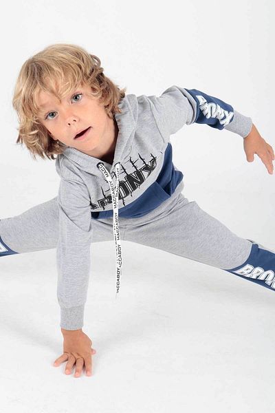 AHENGİM Trend-Trainingsanzug-Set für Jungen mit Bronx-Aufdruck Ak2235