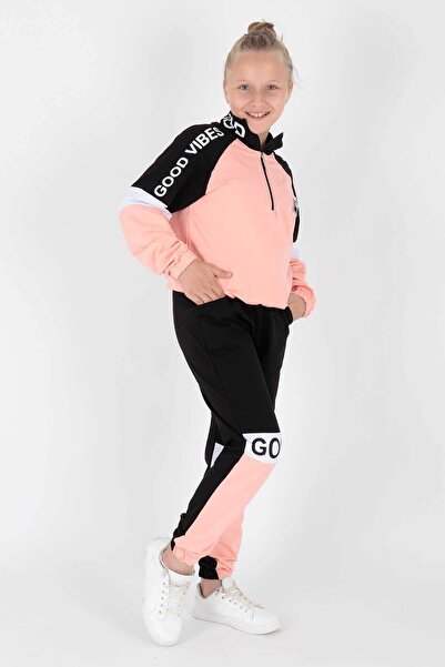 AHENGİM Ahengim Girl's - Good Vibe Bedrucktes Trainingsanzug-Set Ak2238