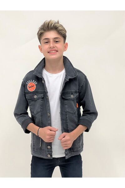 AHENGİM Kids Erkek Çocuk Kolej Jean Ceket Günlük Modaya Uygun Ak22366123