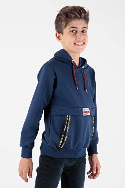 AHENGİM Boy's Hooded Zippered Sweatshirt - Ak15217