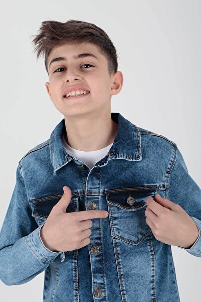 AHENGİM Boy's Jean Jacket - Casual Fashion, Ak 22152023