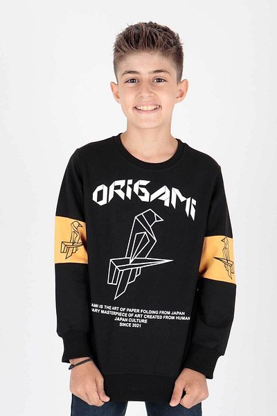 AHENGİM Φούτερ με στάμπα Origami για αγόρι - Ak15160