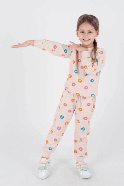 AHENGİM Trainingsanzug-Set für Mädchen mit Tröpfchenmuster – Ak2224