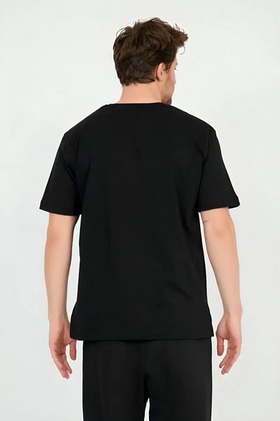 Pink Sky Μαύρο μπλουζάκι με στάμπα σε σύννεφο Unisex Oversize