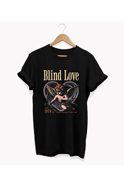 remonz Μπλουζάκι Blind Love Printed Crew Neck 100% Cotton Basic T-shirt - Μπλουζάκι κανονικού μεγέθους