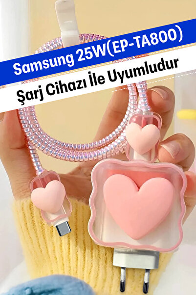 WANNA PROTECT Samsung 25W (EP-TA800) Uyumlu Şarj Başlığı Adaptörü Koruma Kabl...