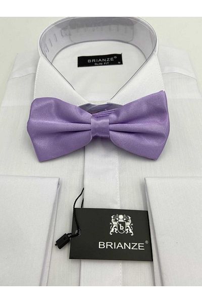 Brianze Lilac Satin Bow Tie - Solid Color