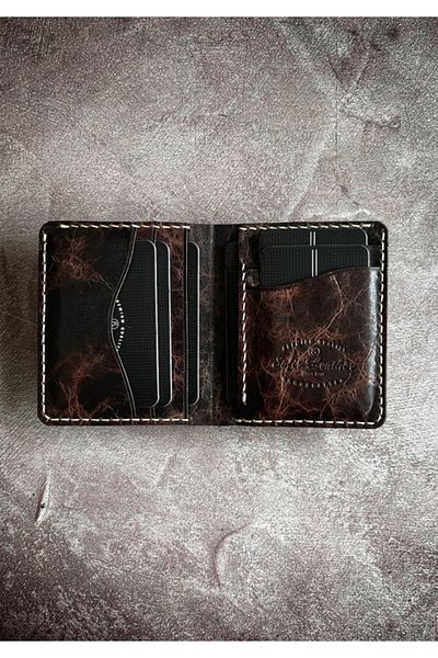 Safir Leather Καφέ Αντίκα Βαβυλωνιακό Δερμάτινο Πορτοφόλι