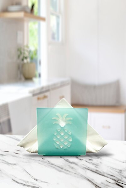 Story Ананас-тематичний скляний підставку для серветок м'ятно-зеленого кольору з акрилу