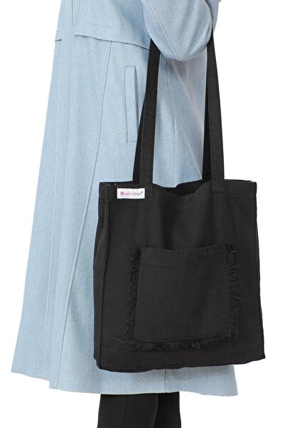 Tesettür Dünyası Shoulder Bag with Pockets TSD230819 Black