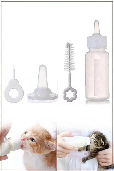 mywarehouse Yavru Kedi Köpek Biberonu Seti Ve Yedek Emzik- Biberon Ve Temizleme 60 ml