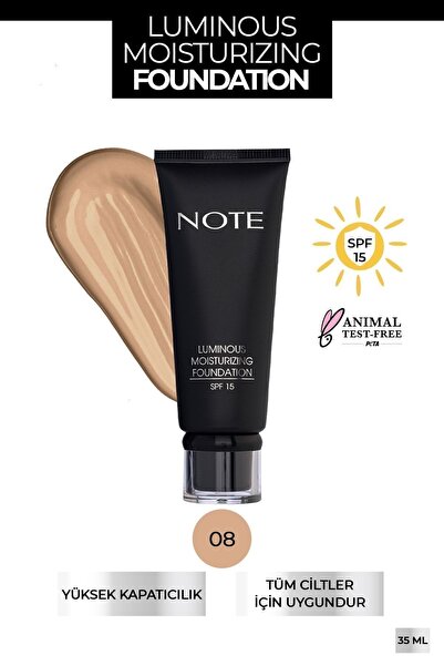 NOTE Luminous Moisturizing 08 Sunny  - SPF 15 Nemlendirici Parlak Bitişli Fon...