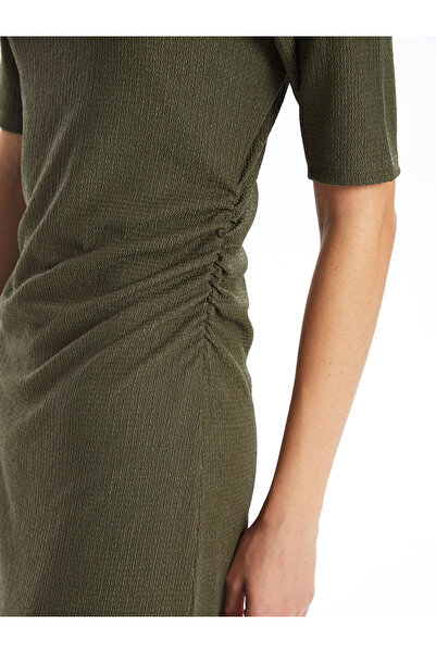 LC Waikiki LCW Bisiklet Yaka Dokulu Kadın Elbise