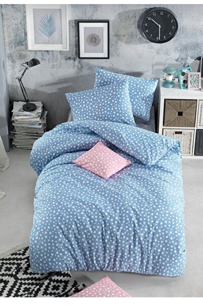 Kaan Односпальний комплект постільної білизни «Зіркова синя», односпальний комплект ковдри + наволочка 160*215