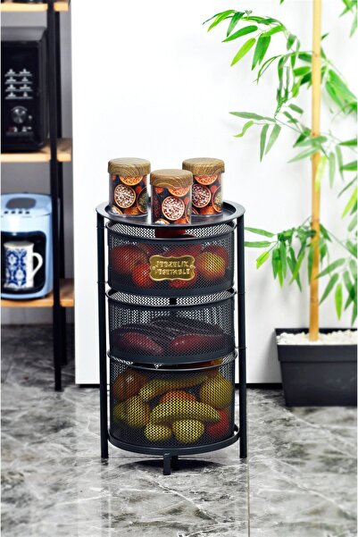 Yıldıray Metal 3 Layer Stainless Openable Closer Crisper - Black