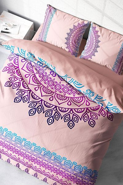 PerlaSera 3D Custom Design - Double Soft Mandala Duvet Cover Set, Satin and Cotton Woven