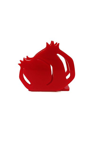 Story Pomegranates Themed Red Color Acrylic Napkin Holder