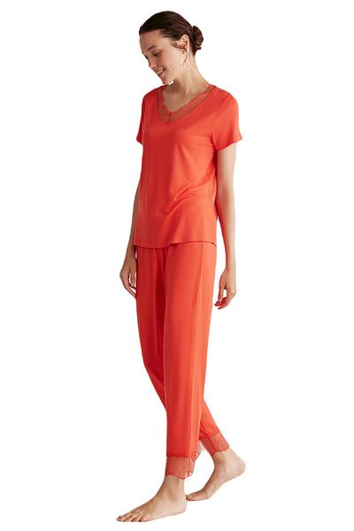 Penyemood Orange Comfortlux Combed Cotton Mood Women's Pajamas Set - 9456