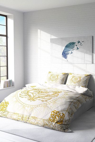 PerlaSera 3D Custom Design - Double Duvet Cover Set, Tight Woven Cotton Satin, Ottoman Motifs I