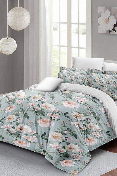 PerlaSera Spring Fresh Luxury - 3D Custom Designed Double Cotton Satin Duvet Cover Set