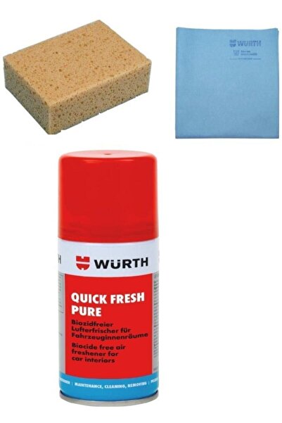 Würth Sarı Oto Yıkama Süngeri Sentetik Güderi Bezi ve İçi Tazeleme Spreyi Set...